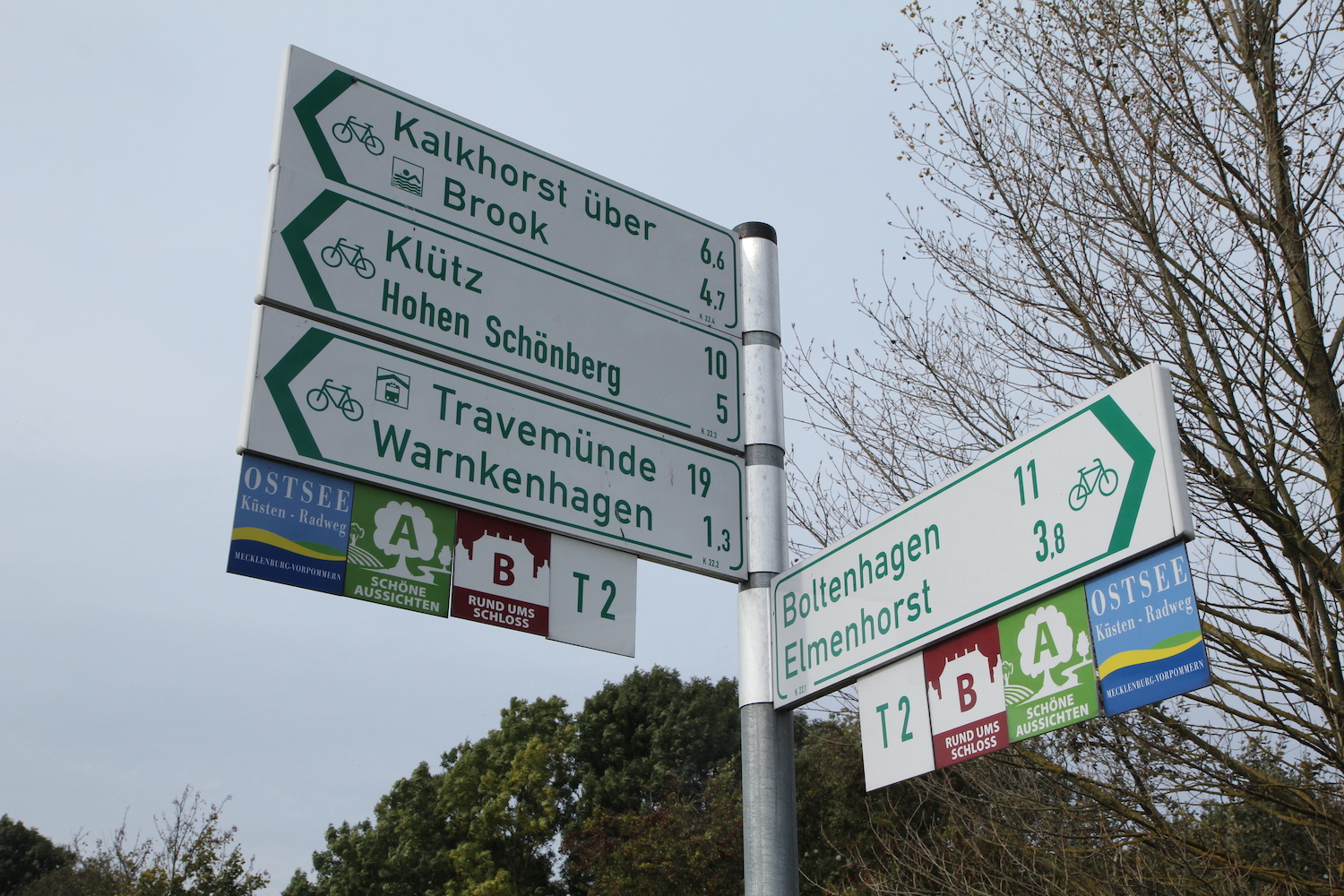 Die Strecken im Klützer Winkel sind gut ausgeschildert. Foto: Marlis Tautz